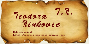 Teodora Ninković vizit kartica